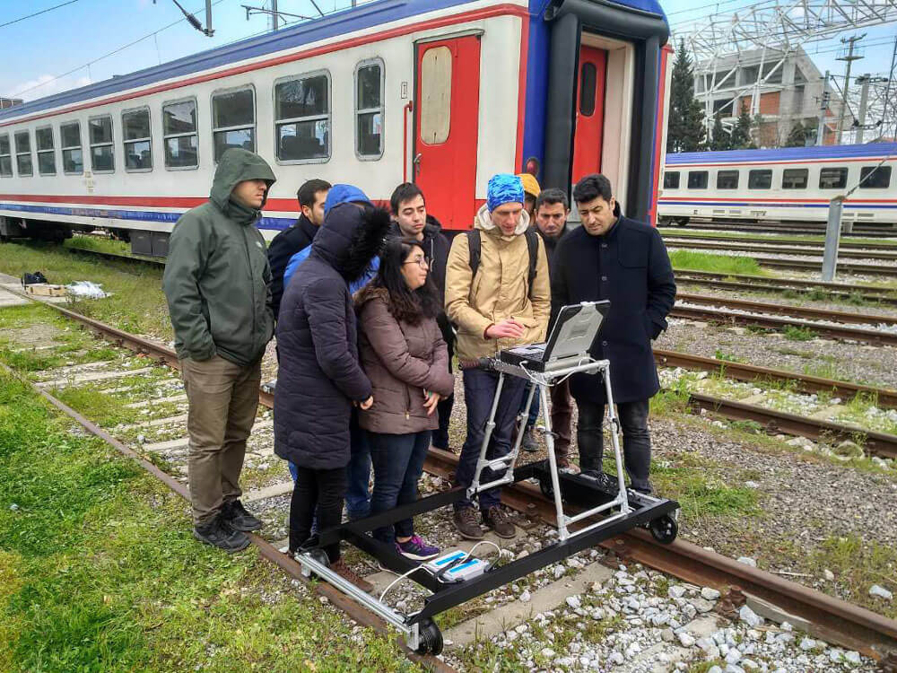 Presentation of the eddy current single rail flaw detector ETS2-77 to the Turkish partners from TCDD (State Railway)